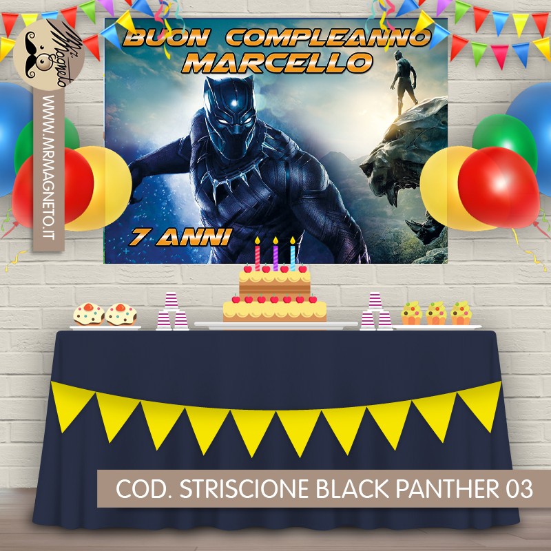 Striscione Black panther - 03 - carta cm 140x100 personalizzato