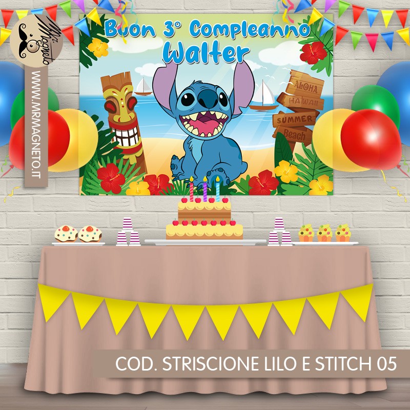 Striscione Lilo e Stitch - 01 - carta cm 140x100 personalizzato