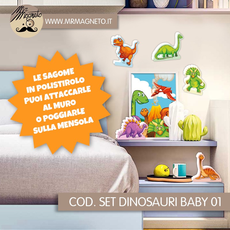 Striscione Dinosauri Baby - 02 - carta cm 140x100 personalizzato