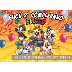 Striscione Baby Looney Tunes - 02 - carta cm 140x100 personalizzato