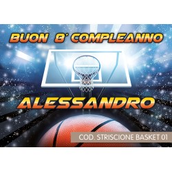 Striscione Basket - 01 - carta cm 140x100 personalizzato