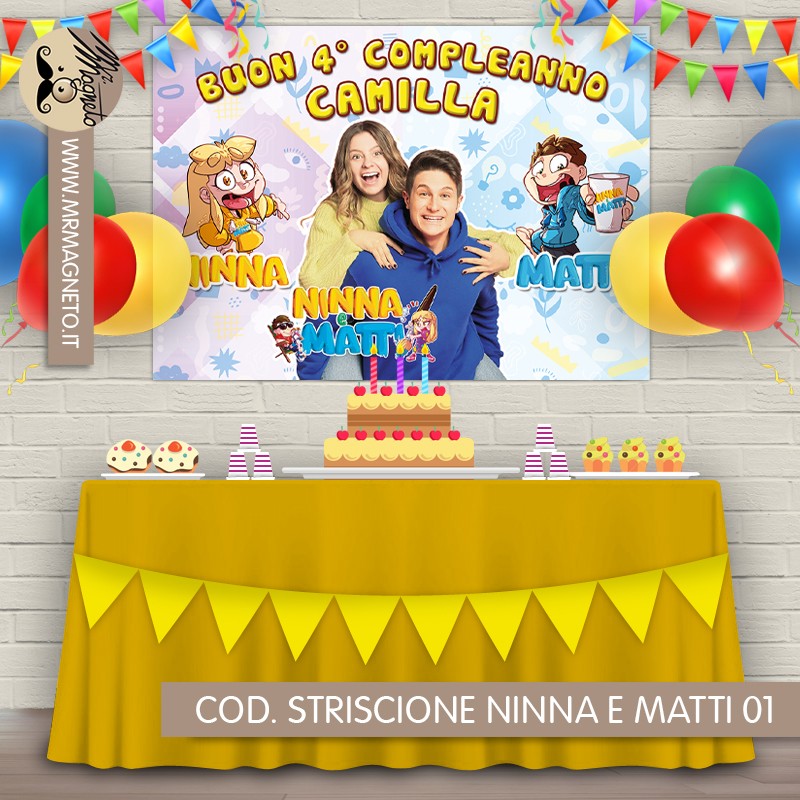 Striscione Ninna e Matti - 01 - carta cm 140x100 personalizzato