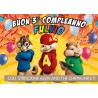 Striscione Alvin and the Chipmunks - 11 - carta cm 140x100 personalizzato