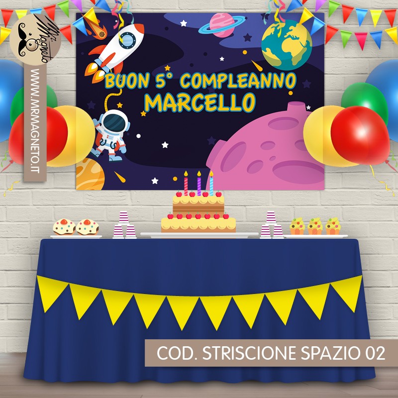 Striscione Spazio - 02 - carta cm 140x100 personalizzato