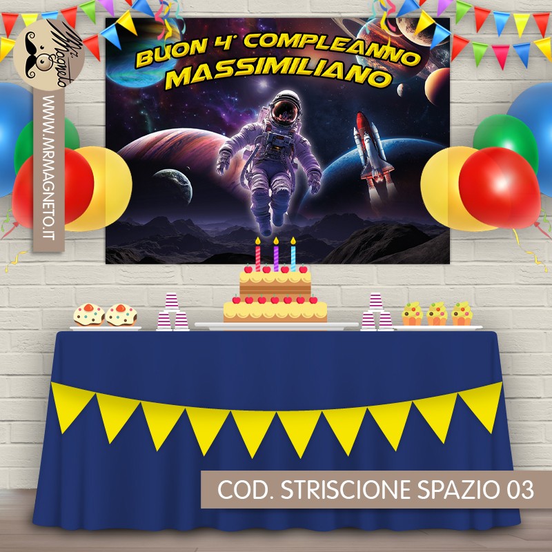 Striscione Spazio - 03 - carta cm 140x100 personalizzato