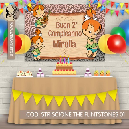 Striscione The Flintstones - 01 - carta cm 140x100 personalizzato