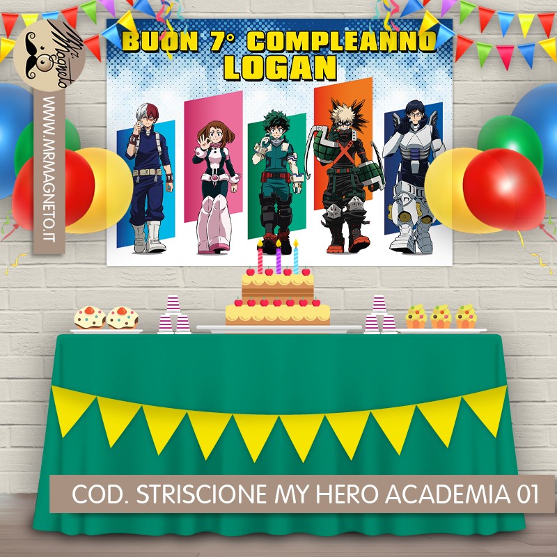 Striscione My hero academia - 01 - carta cm 140x100 personalizzato