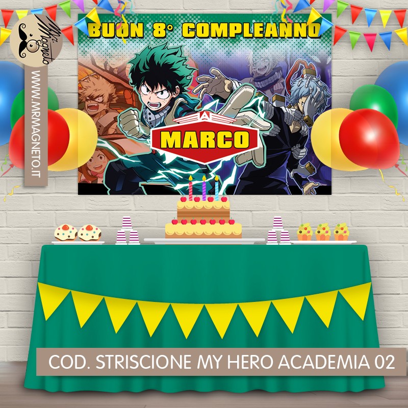 Striscione My hero academia - 02 - carta cm 140x100 personalizzato