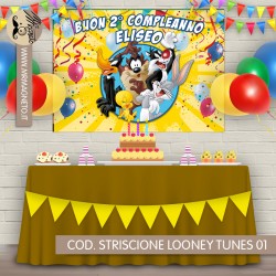 Striscione Looney Tunes - 01 - carta cm 140x100 personalizzato
