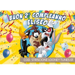 Striscione Looney Tunes - 01 - carta cm 140x100 personalizzato