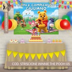 Striscione Winnie the Pooh - 05 - carta cm 140x100 personalizzato