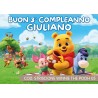 Striscione Winnie the Pooh - 05 - carta cm 140x100 personalizzato