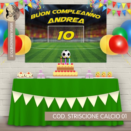 Striscione Calcio - 01 - carta cm 140x100 personalizzato