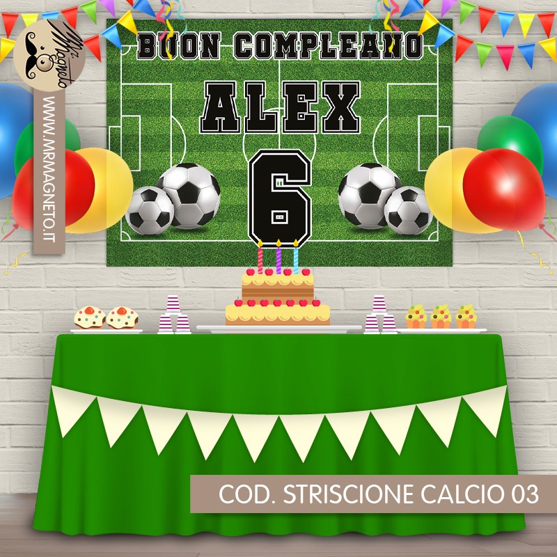 Striscione Calcio - 03 - carta cm 140x100 personalizzato