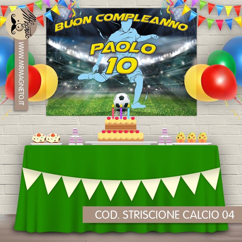 Striscione Calcio - 04 - carta cm 140x100 personalizzato