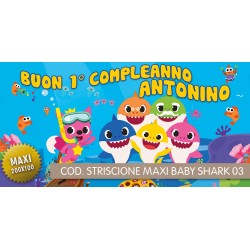 Striscione Maxi Baby Shark - 03 - carta cm 200x100 personalizzato