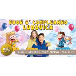 Striscione Maxi Ninna e Matti - 01 - carta cm 200x100 personalizzato