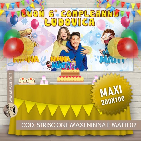 Striscione Maxi Ninna e Matti - 01 - carta cm 200x100 personalizzato