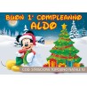 Striscione Topolino natale - 10 - carta cm 140x100 personalizzato