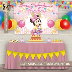 Striscione Baby Minnie - 06 - carta cm 140x100 personalizzato