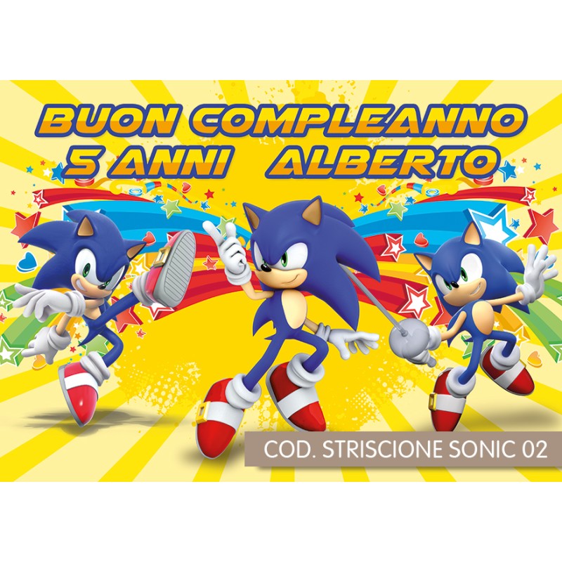 Striscione Sonic - 04 - carta cm 140x100 personalizzato