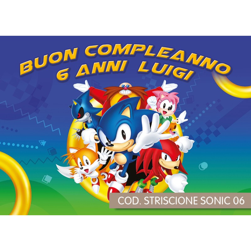 Striscione Sonic - 06 - carta cm 140x100 personalizzato