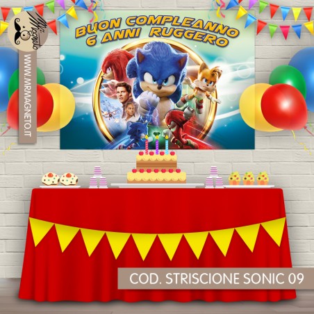 Striscione Sonic - 09 - carta cm 140x100 personalizzato