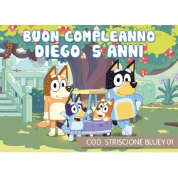 Striscione Bluey - 01 - carta cm 140x100 personalizzato