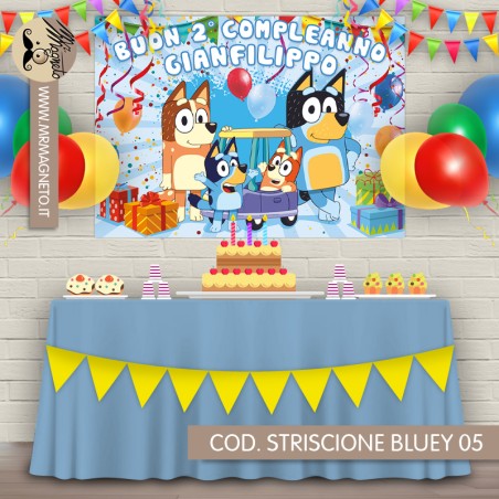 Striscione Bluey - 05 - carta cm 140x100 personalizzato