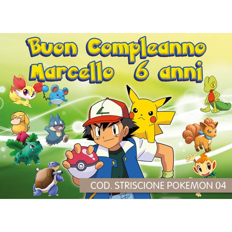 Striscione Pokemon - 04 - carta cm 140x100 personalizzato