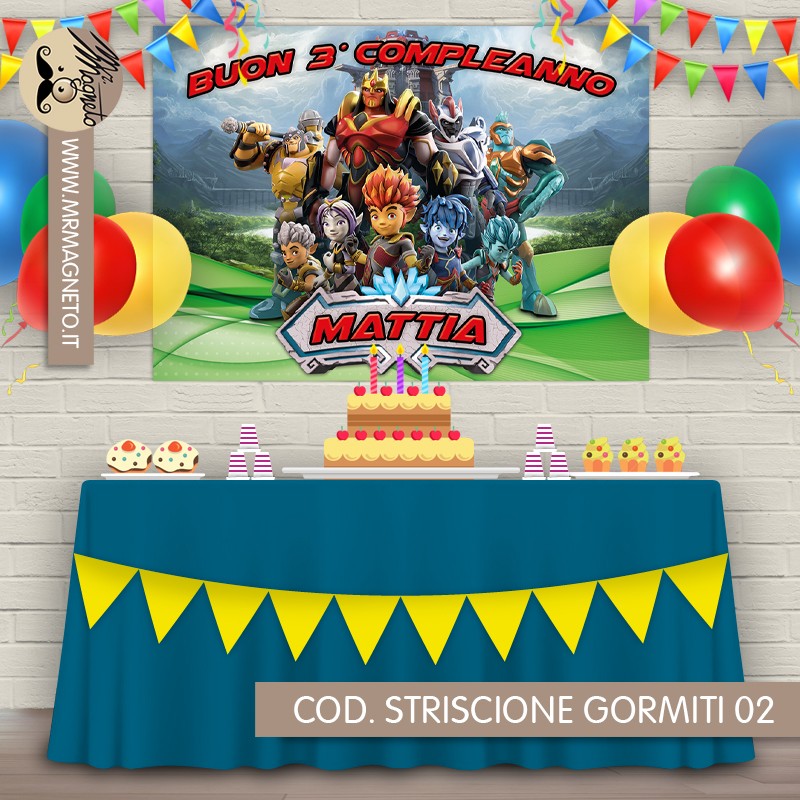 Striscione Gormiti - 02 - carta cm 140x100 personalizzato