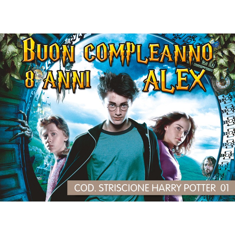 Striscione Harry Potter - 01 - carta cm 140x100 personalizzato