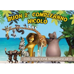 Striscione Madagascar - 01 - carta cm 140x100 personalizzato