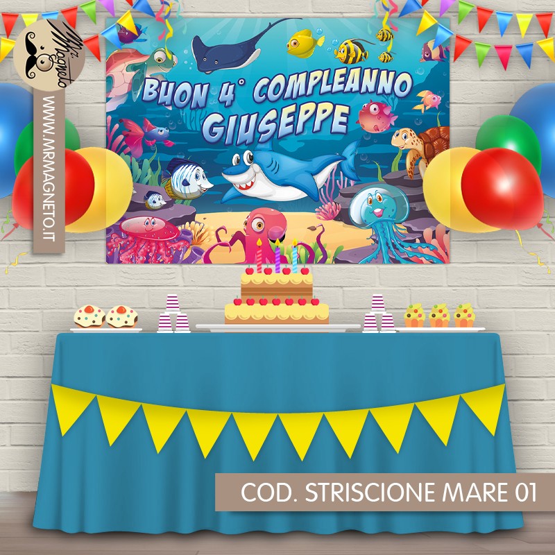 Striscione Mare - 01 - carta cm 140x100 personalizzato