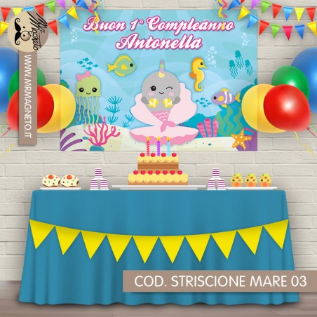 Striscione Mare - 03 - carta cm 140x100 personalizzato