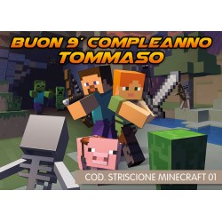 Striscione Minecraft - 01 - carta cm 140x100 personalizzato