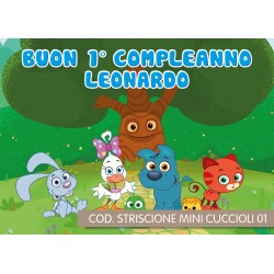 Striscione Mini Cuccioli - 01 - carta cm 140x100 personalizzato