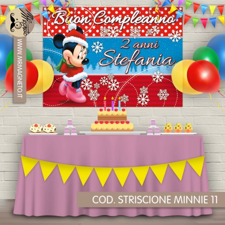 Striscione Minnie - 11 - carta cm 140x100 personalizzato