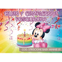 Striscione Baby Minnie - 01 - carta cm 140x100 personalizzato