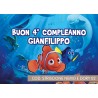 Striscione Alla ricerca di Nemo / Dory - 02 - carta cm 140x100 personalizzato