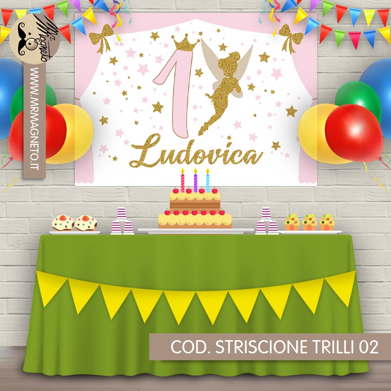 Striscione Trilli - 02 - carta cm 140x100 personalizzato