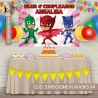 Striscione Pj Mask Super Pigiamini - 04 - carta cm 140x100 personalizzato