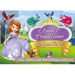 Striscione Principessa Sofia - 02 - carta cm 140x100 personalizzato