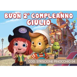 Striscione Pinocchio - 04 - carta cm 140x100 personalizzato