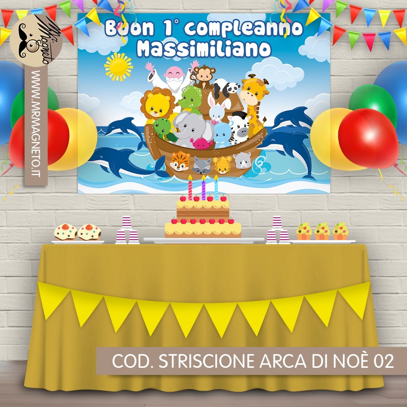 Striscione Arca di Noè - 02 - carta cm 140x100 personalizzato