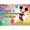 Striscione Topolino - 01 - carta cm 140x100 personalizzato