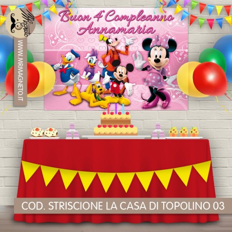 Striscione La Casa di Topolino - 03 - carta cm 140x100 personalizzato