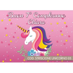 Striscione Unicorno - 03 - carta cm 140x100 personalizzato