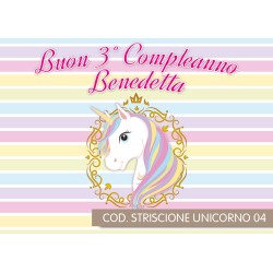 Striscione Unicorno - 04 - carta cm 140x100 personalizzato