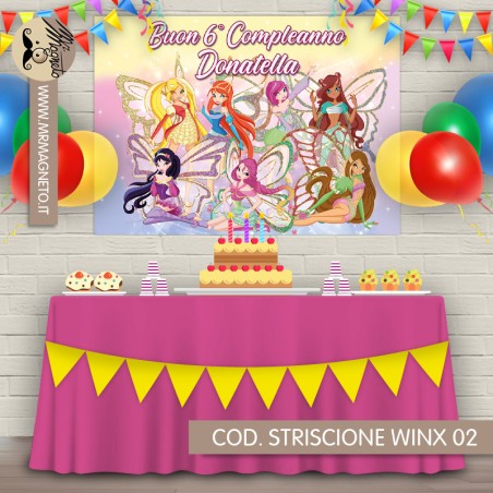 Striscione Winx - 02 - carta cm 140x100 personalizzato